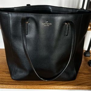 Kate Spade Yvonne Patterson Drive Leather Tote in black.
